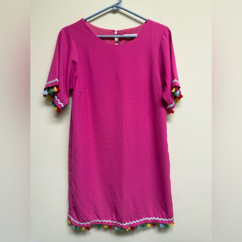 Love Riche Pink Dress with Multicolor Tassels